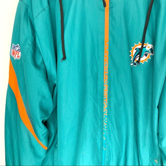 NFL Onfield Reebok Miami Dolphine Hooded Jacket - Picture 3 of 7